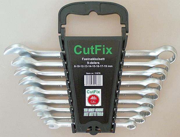 CutFix Fastnøkkelsett 9 deler 8-19mm