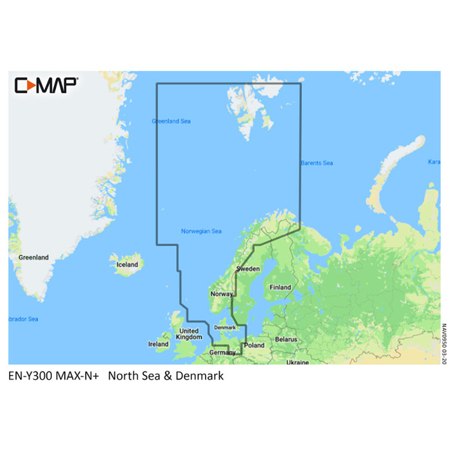 C-Map Reveal North Sea & Denmark elektronisk kart