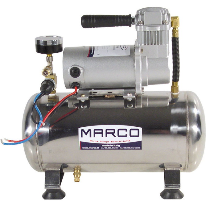 Marco Kompressor for signalhorn fartøy 75meter 12V AISI 304