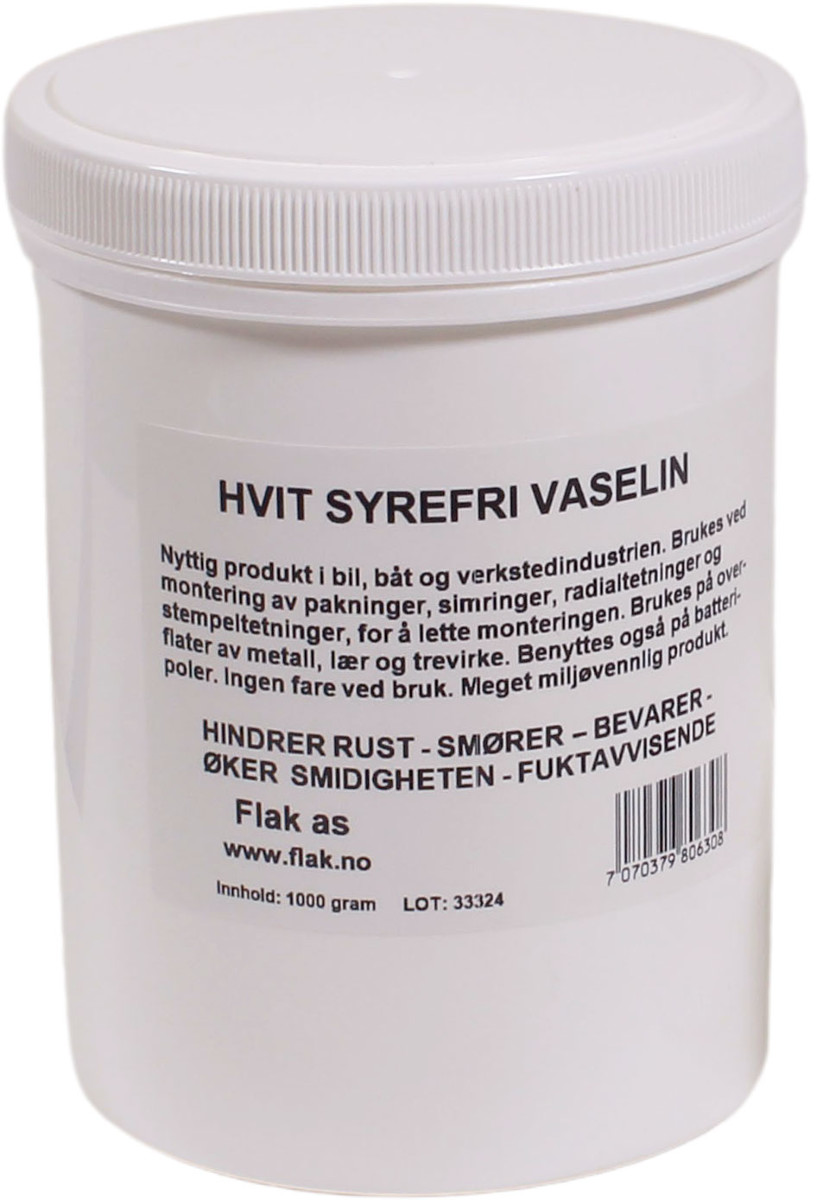 Vaselin Hvit Syrefri 1000 g