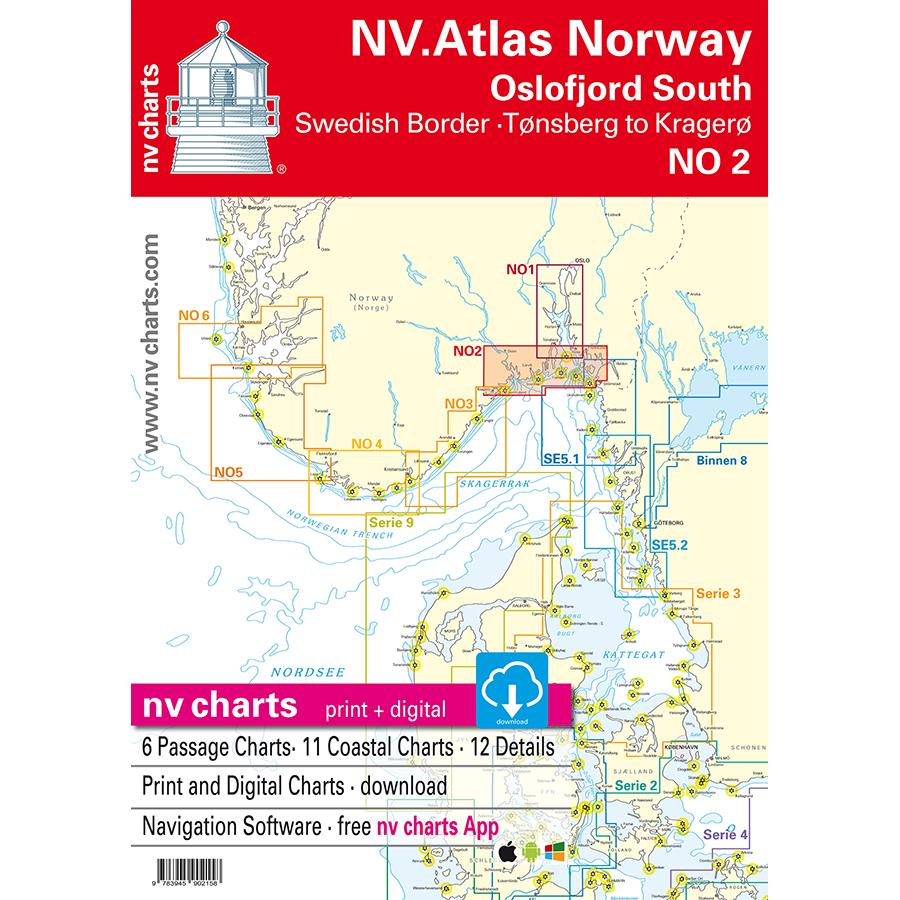 NV_Chart Kart kombi Atlas No 2 - Sverige til Kragerø